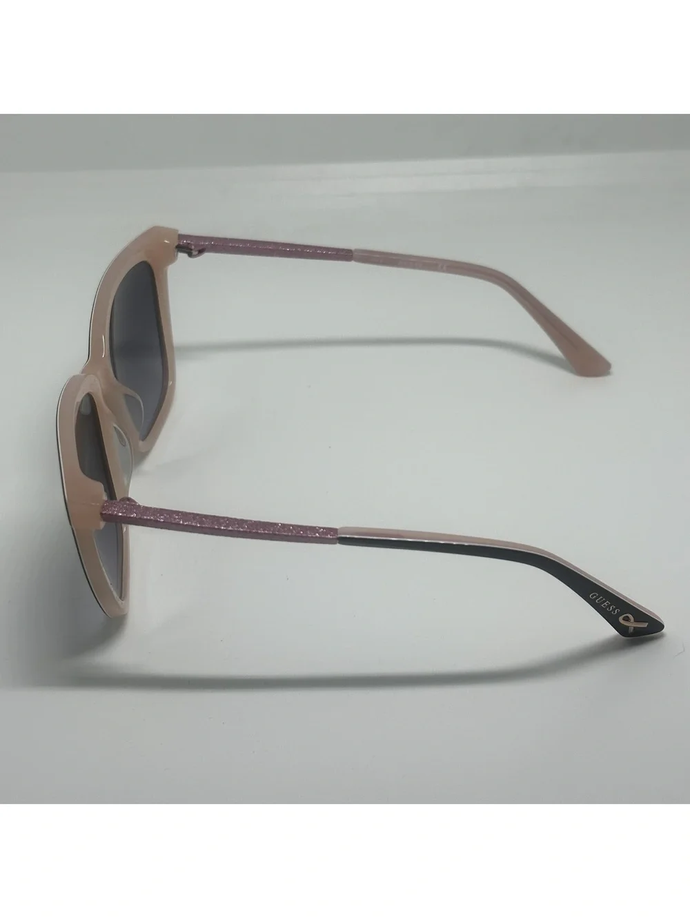 Guess Breast Cancer Two-Tone Black and Pink Sunglasses with Case and Cloth